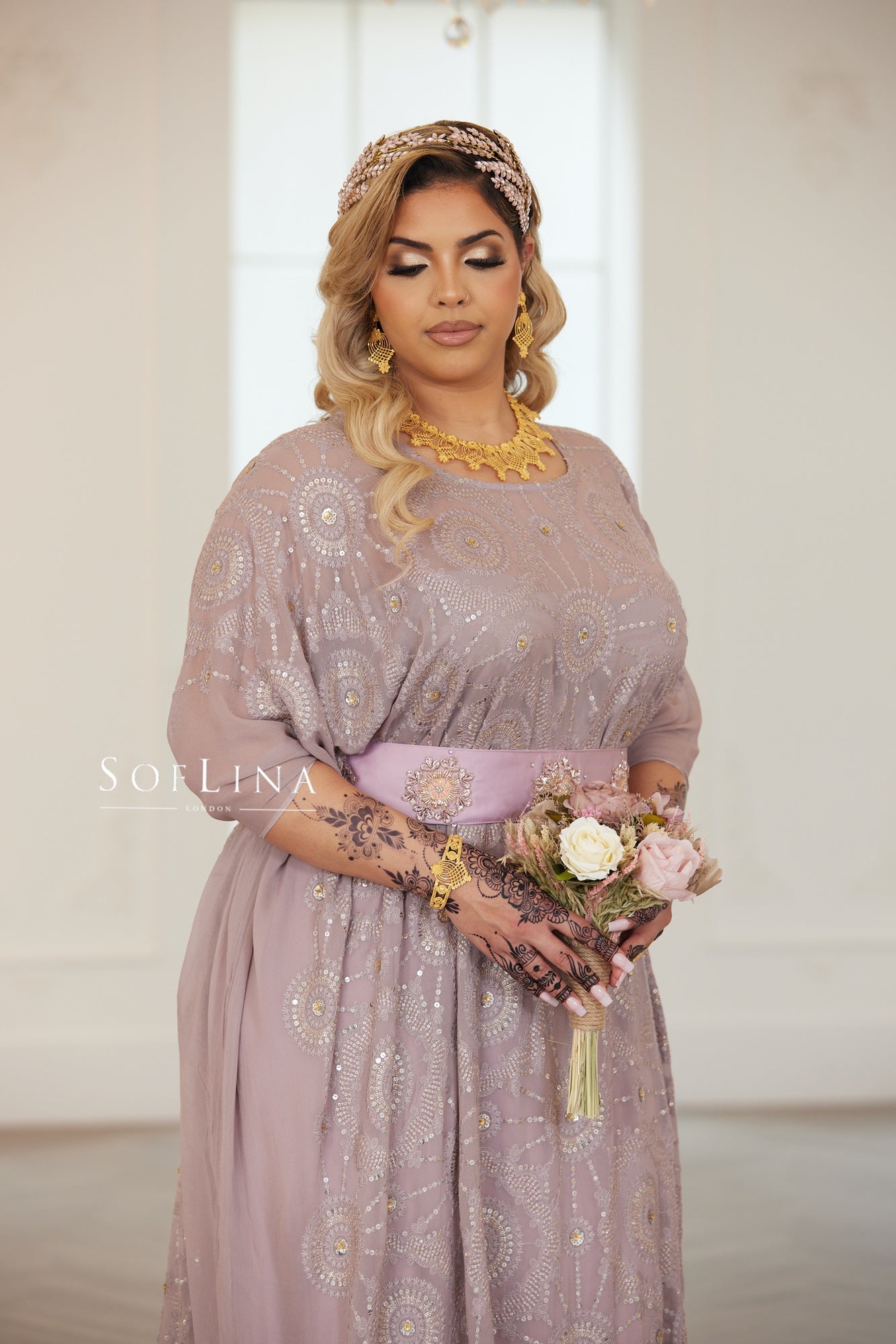 Mauve Crystal Headpiece