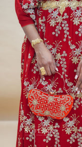 Red Velvet Clutch Bag
