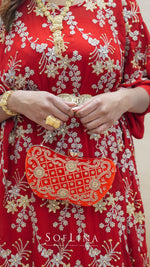 Load image into Gallery viewer, Red Velvet Clutch Bag
