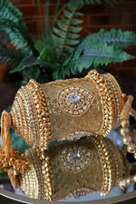 Load image into Gallery viewer, Gold Cylinder Bag
