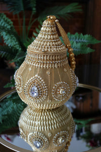 Stone Encrusted Gold Bag