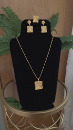 Load and play video in Gallery viewer, Long Gold Square Necklace

