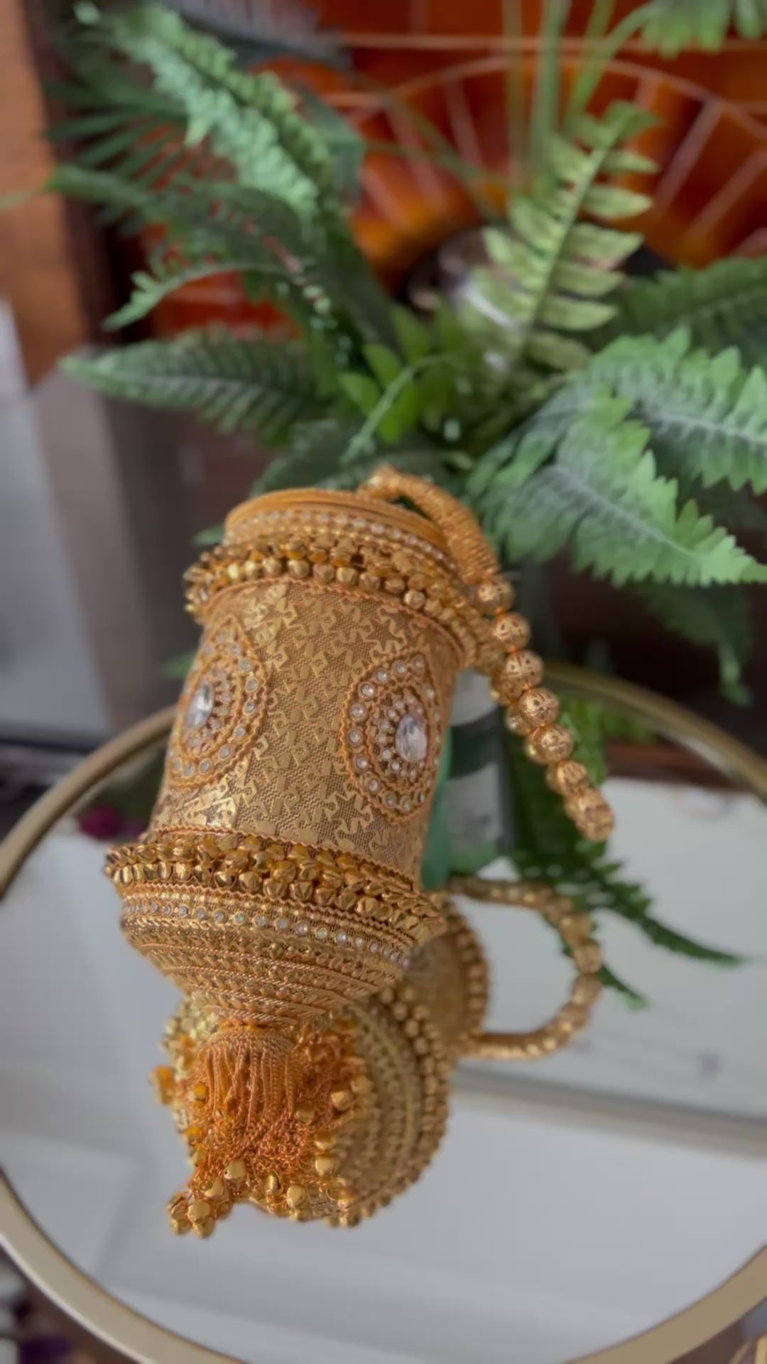 Gold Cylinder Bag