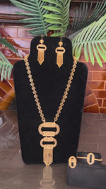 Load and play video in Gallery viewer, Long Gold Square Necklace
