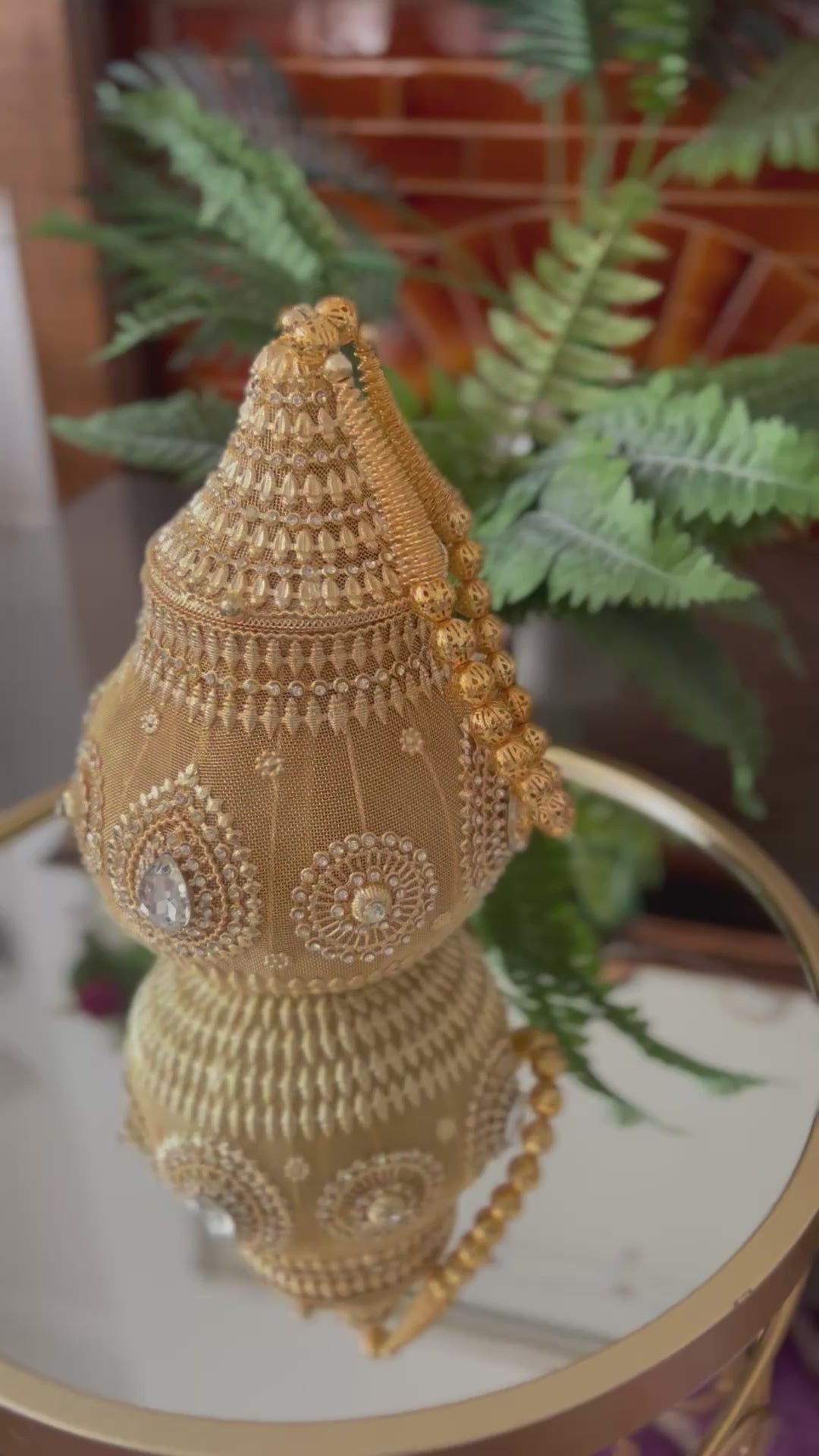 Stone Encrusted Gold Bag