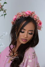 Load image into Gallery viewer, Pink Floral Headpiece
